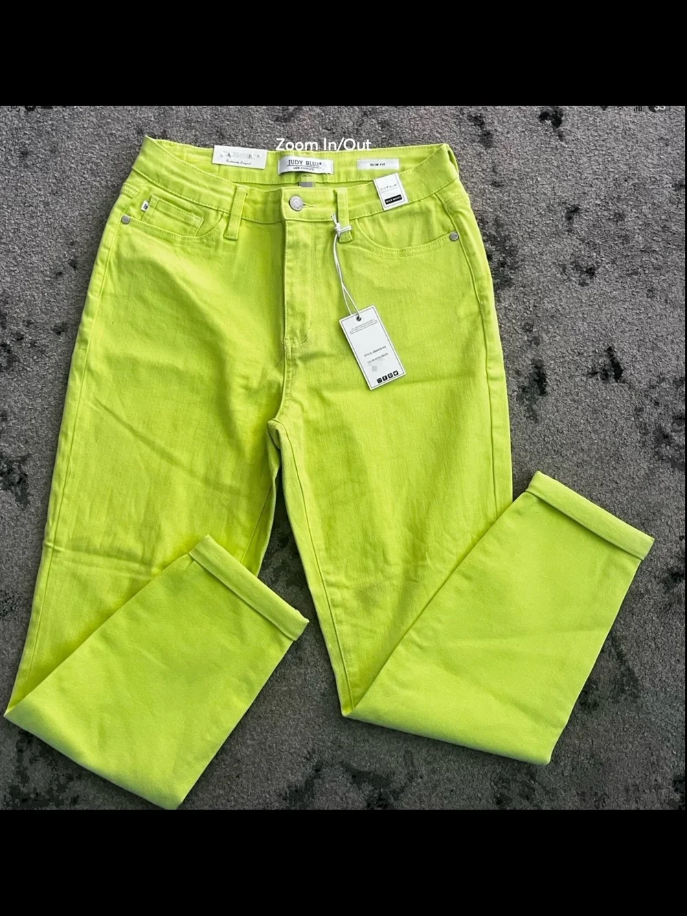 New Judy Blue Neon Green Slim Fit High-Rise Women’s Jeans Size 11 30
